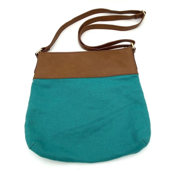 Relic Crossbody Shoulder Bag Purse Turquoise Aqua Blue Dot Accent Design - Picture 4 of 12